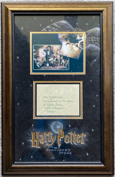 Framed Harry Potter & The Sorcerers Stone Screen used Hogwarts School Acceptance Prop Letter (BAS/BAS Guaranteed)