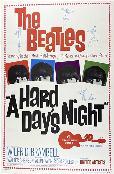 Beatles “A Hard Days Night” Original One-Sheet Movie Poster (27” x 41”)