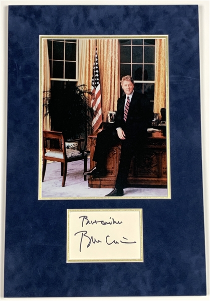 President Bill Clinton Signature Matted Display (Beckett/BAS Guaranteed) 