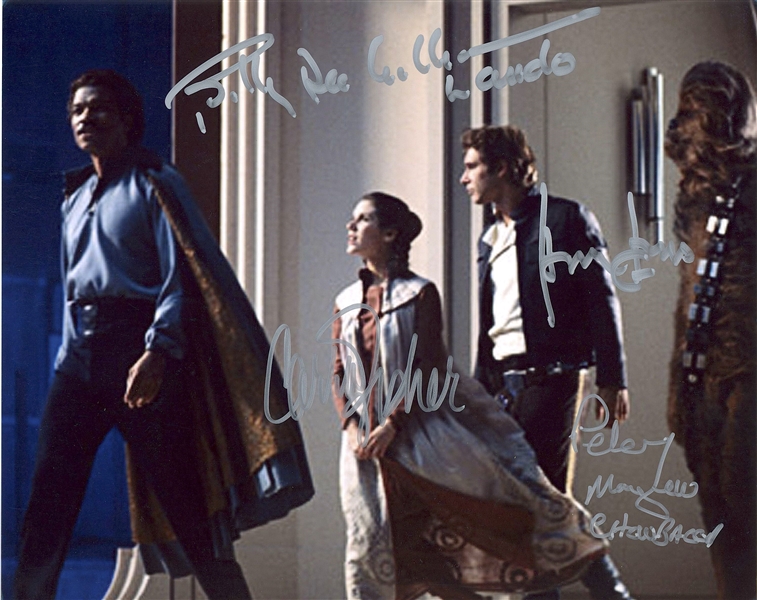 Star Wars: Ford, Fisher, Mayhew, & Williams Signed 10” x 8” Photo from “The Empire Strikes Back” (Beckett/BAS Guaranteed)