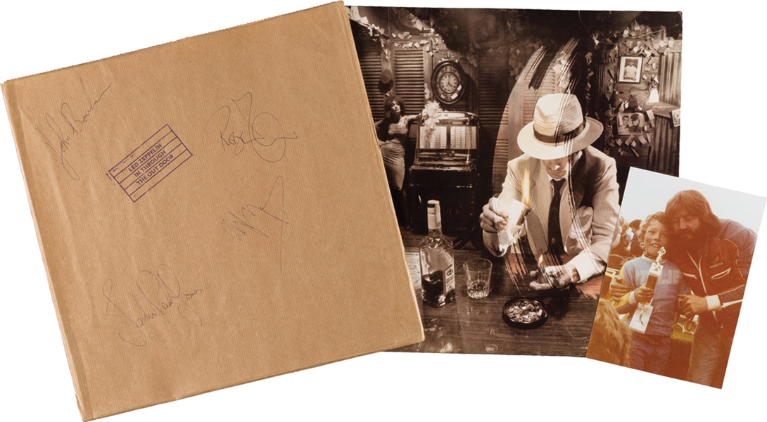 Led Zeppelin RARE Group Signed In Through The Out Door Record Album with Great Provenance (Tracks UK LOA)