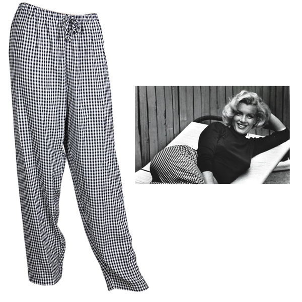 Marilyn Monroe Owned & Worn Black and White Checkered Pants (ex. Inez Melson Estate)