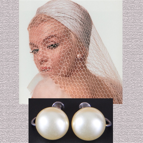 Marilyn Monroe Worn Faux Pearl Earrings from Historic Bert Stern "Last Sitting" Photo Shoot (The White Veil Session)