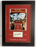 Charlton Heston Autograph in Custom Framed Ten Commandments Display (JSA COA)