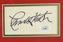 Charlton Heston Autograph in Custom Framed Ten Commandments Display (JSA COA)