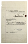 Thomas Edison Signed 1927 Indenture Agreement with RARE "Thomas Alva Edison" Full Name Signature (Beckett/BAS LOA)