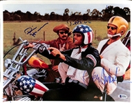 Easy Rider Cast Signed 12" x 15" Color Photo with Fonda, Hopper and Nicholson (Beckett/BAS LOA)