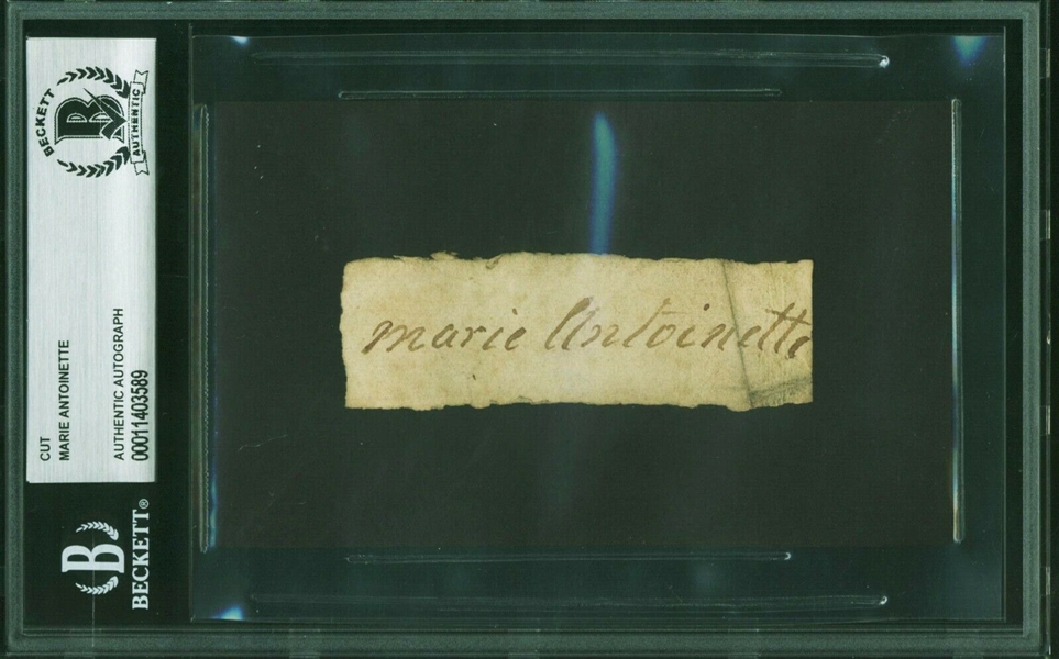 Historic Marie Antoinette Cut Signature (BAS Encapsulated)