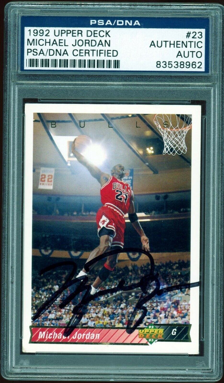 Lot Detail - Autographed Michael Jordan 1992 Upper Deck #23 Bulls ...