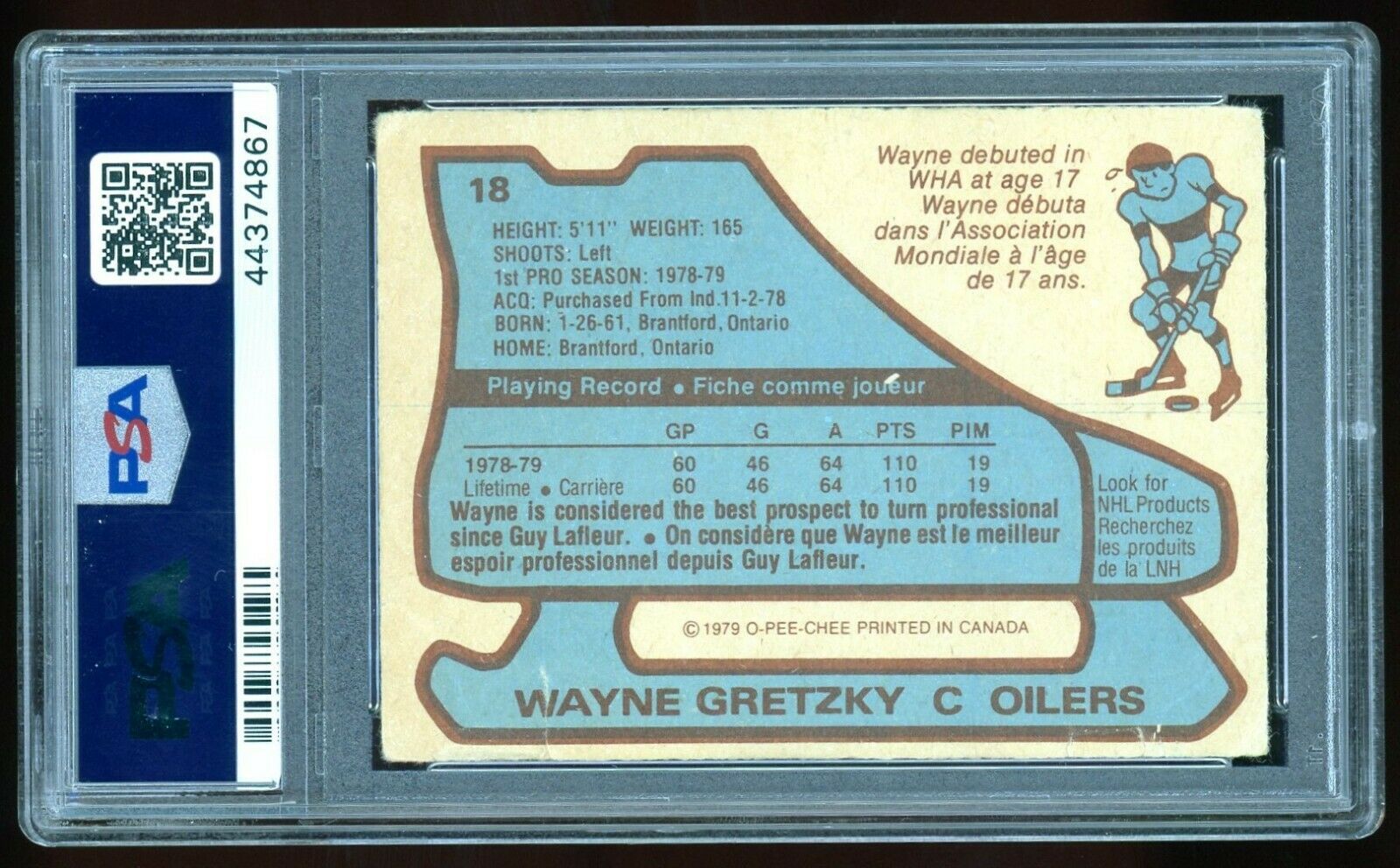 Lot Detail - 1979 Topps Wayne Gretzky #18 Rookie Card - PSA Graded PR 1