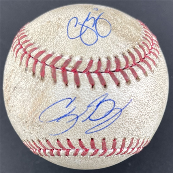 Cody Bellinger & Corey Seager 2017 Game Used & Dual Signed OML Baseball - Game Where Both Hit HRs! (PSA/DNA & MLB Authentication)