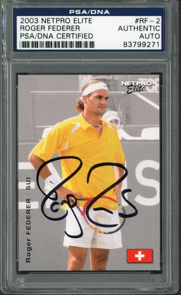 Roger Federer Signed 2003 NetPro Elite Rookie Card (PSA/DNA Encapsulated)