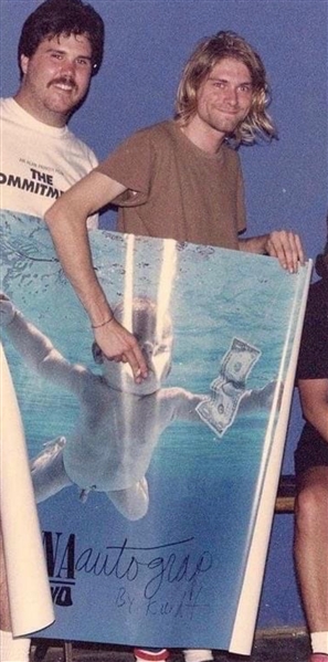 Nirvana: Kurt Cobain Signed 40 x 40 Nevermind Record Store Promo Poster with Amazing EXACT Photo Proof! (Beckett/BAS LOA)