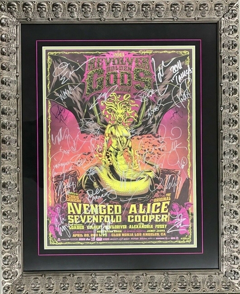 Metallica, Alice Cooper Band, Korn, Zombie Ect. Multi-Signed “2011 Revolver Golden Gods” Poster (20+ Sigs) (JSA LOA) 