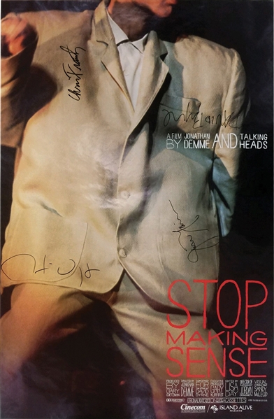 Talking Heads Group Signed “Stop Making Sense” Poster (4 Sigs) (Beckett/BAS Guaranteed)