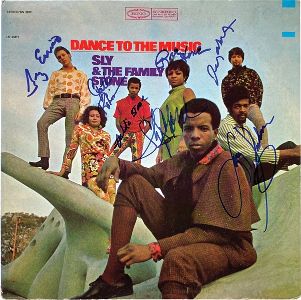 Sly & The Family Stone Group Signed “Dance to The Music” Record Album (7 Sigs) (Beckett/BAS Guaranteed)