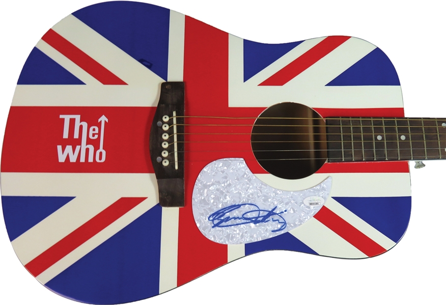 The Who: Roger Daltrey Signed Union Jack Acoustic Guitar (JSA LOA)