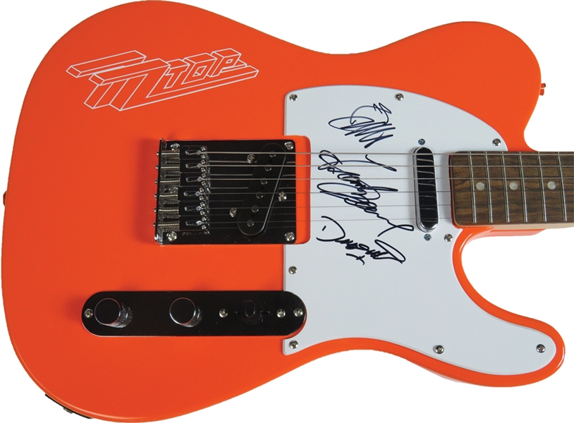 ZZ Top Group Signed Squier/Fender Electric Guitar (3 Sigs) (JSA LOA) 