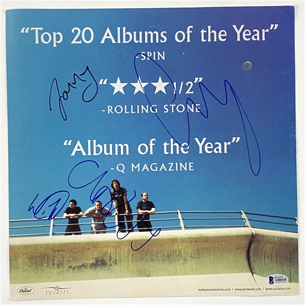 Coldplay Group Signed “Parachutes” Album Flat (4 Sigs) (Beckett/BAS Authentication) 