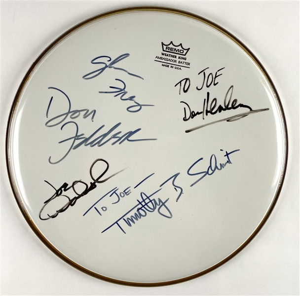 The Eagles Fully Group Signed Drumhead (5 Sigs) (Beckett/BAS Guaranteed) 