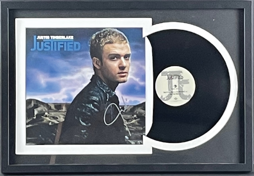 Justin Timberlake Signed "Justified" Record Album in Custom Framed Display (Beckett/BAS LOA)