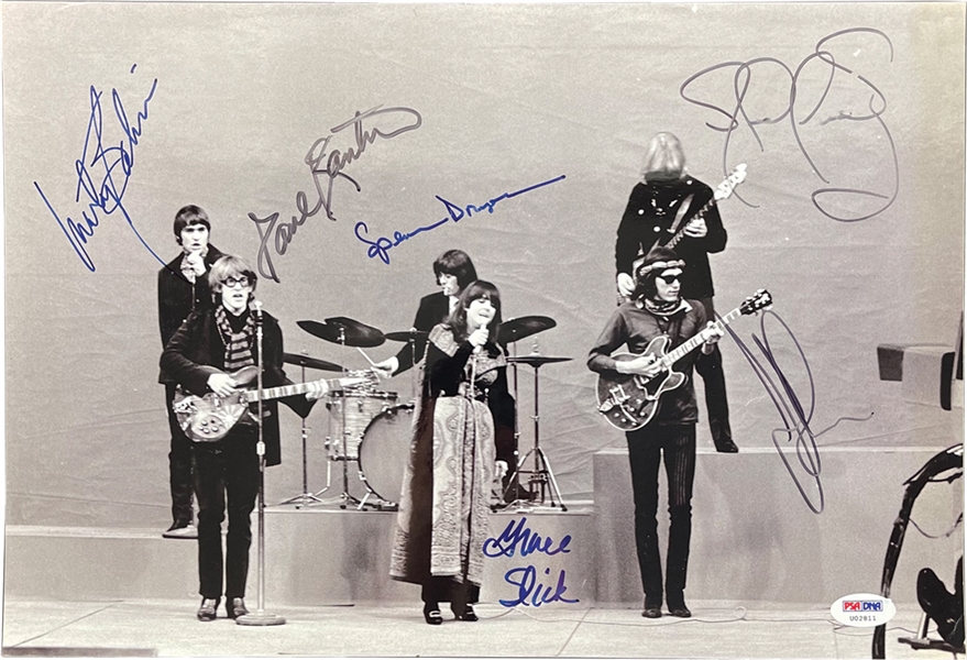 Jefferson Airplane Signed 11" x 14" B&W Photograph (6 Sigs)(PSA/DNA LOA)