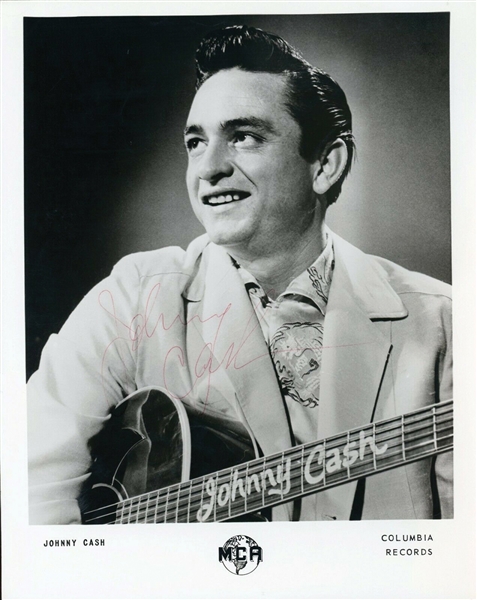 Johnny Cash Signed MCA Records Vintage 8" x 10" B&W Publicity Photograph (PSA/DNA)