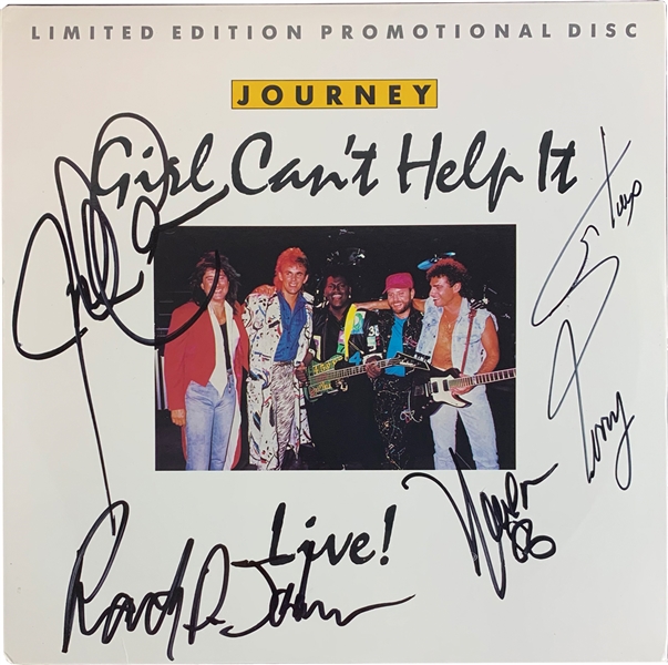 Journey Group Signed "Girl Cant Help It" Record Album Single (4 Sigs)(Epperson/REAL LOA)