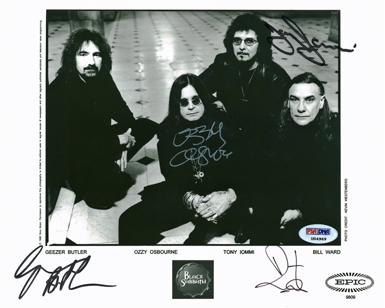 Black Sabbath Group Signed (Original Lineup) 8" x 10" Epic Records Publicity Photo (PSA/DNA)