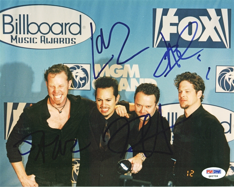 Metallica Group Signed 8" x 10" Color Photo (PSA/DNA)