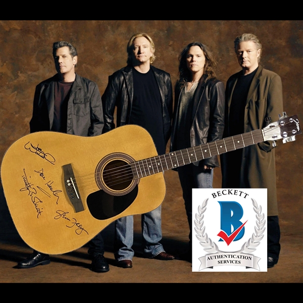 The Eagles Group Signed Acoustic Guitar (4 Sigs) (Beckett/BAS Guaranteed)