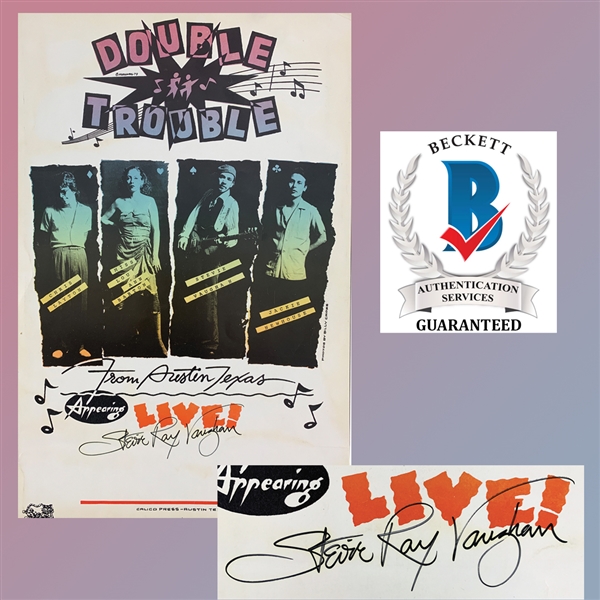 Stevie Ray Vaughan ULTRA Rare Signed 11.75" x 17.5" 1979 Concert Poster (Beckett/BAS Guaranteed)