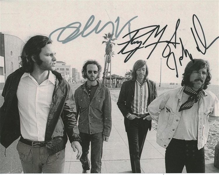 The Doors: Ray Manzareck, John Densmore, and Robby Kreiger Signed Photo (Beckett/BAS Guaranteed)