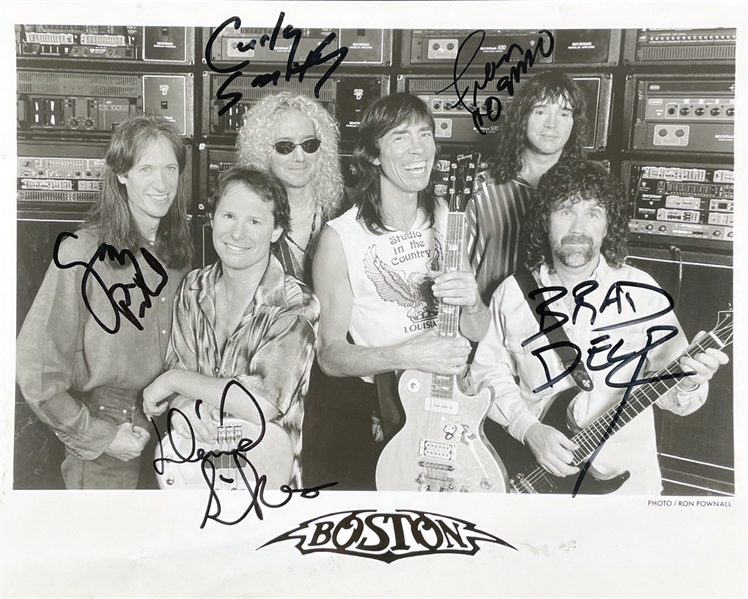 Boston Group Signed Promotional Photograph (5/Sigs) (Curly Smith LOA)(Beckett/BAS Guaranteed)
