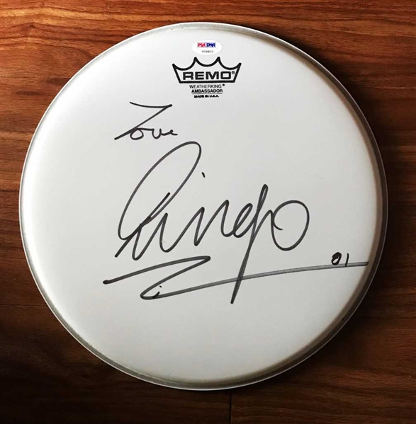 The Beatles: Ringo Starr Signed Remo Drum head! (PSA/DNA)