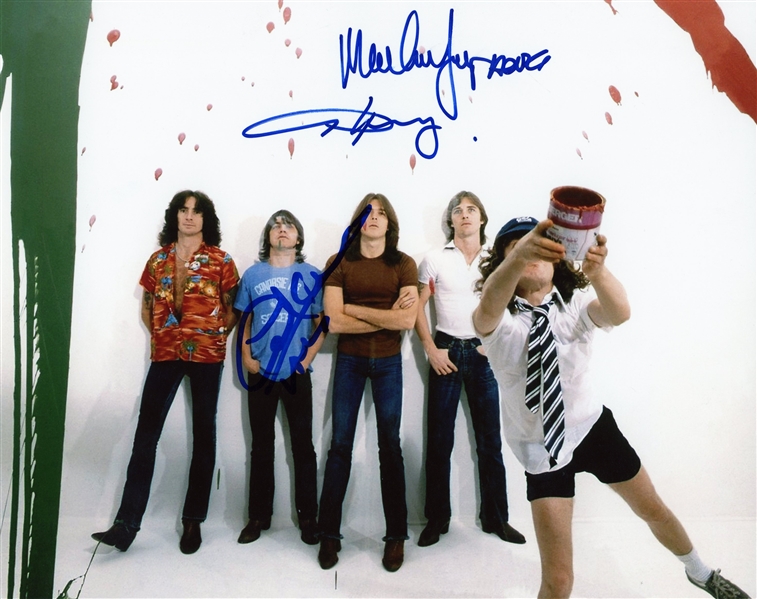AC/DC Group Signed 8" x 10" Color Photo with Angus, Malcolm and Cliff (Beckett/BAS Guaranteed)