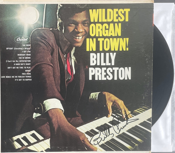 Billy Preston Signed "Wildest Organ in Town!" Album w/ Vinyl (BAS/Rockaway Records)