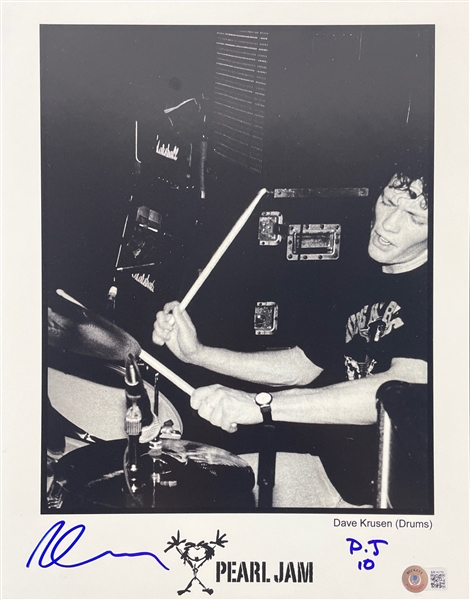 Pearl Jam: Dave Krusen 8" x 10" Signed Photograph (Beckett/BAS Guaranteed)