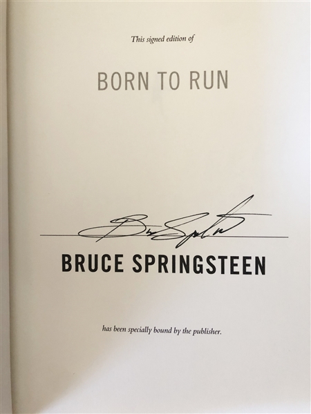 Bruce Springsteen Signed First Edition "Born To Run" Book (Beckett/BAS Guaranteed)