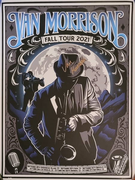 Van Morrison Signed 18" x 24" Fall 2021 Tour Concert Poster (Beckett/BAS Guaranteed)