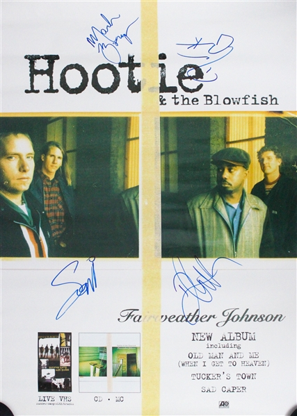 1996 24" x 36" Hootie & the Blowfish Poster Signed by Founding Members (BAS Guaranteed)