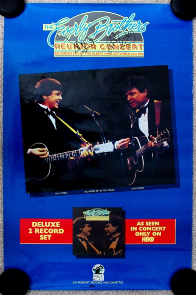 Everly Brothers Signed 1983 24" x 36" Reunion Concert Poster (BAS Guaranteed)