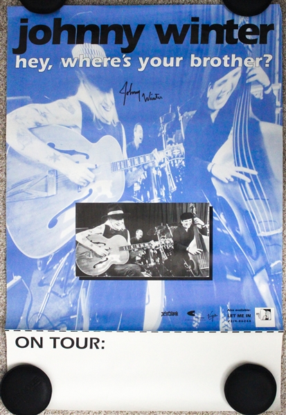 Johnny Winter Signed 1992 Tour Poster (BAS Guaranteed)