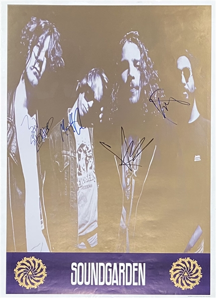 Group Signed 24" x 36" Soundgarden Poster - Cornell, Shepherd, Thayil, & Cameron (BAS Guaranteed)