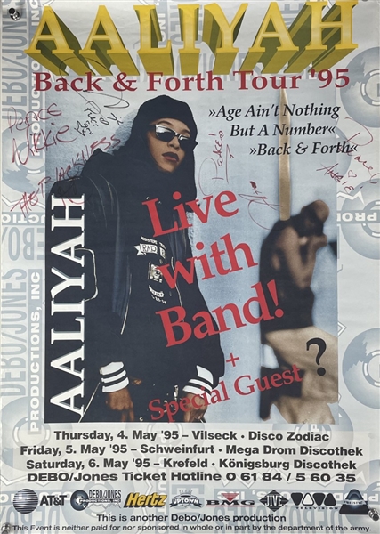 Aaliyah & Band Signed German Poster (ACOA)