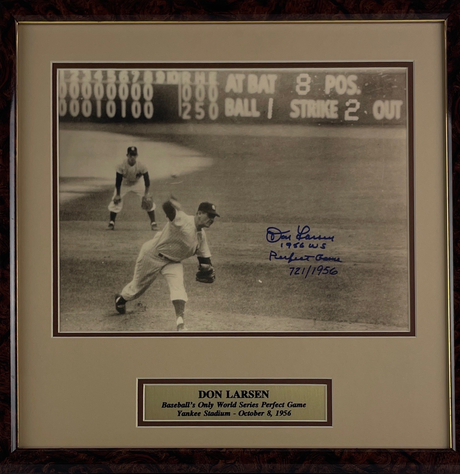 Lot Detail Don Larson Signed And Inscribed 1956 Ws Perfect Game 7211956 Framed Photo Psadna