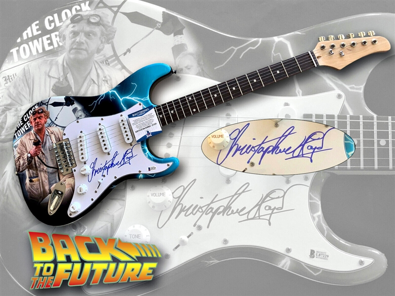 Christopher Lloyd Signed Guitar "BACK TO THE FUTURE" Custom Wrapped Art! (Beckett/BAS)