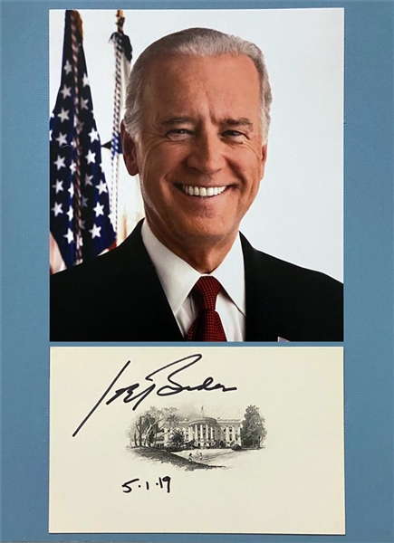 President Joe Biden Signed & Dated 8" x 5" White House Engraving Card! (BECKETT/BAS)