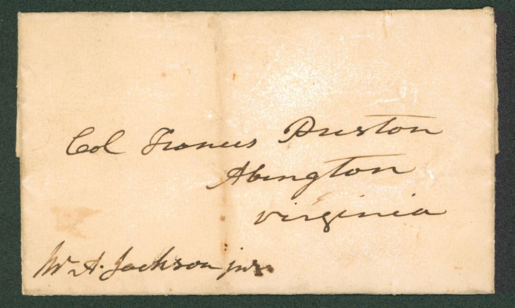 President Andrew Jackson Handwritten & Signed Free Frank Envelope Panel (Beckett/BAS LOA)