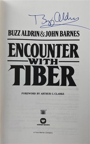 Buzz Aldrin Signed Hardcover 1st Ed Book: "Encounter with Tiber" (Beckett/BAS Guaranteed)